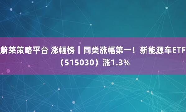 蔚莱策略平台 涨幅榜丨同类涨幅第一！新能源车ETF（515030）涨1.3%